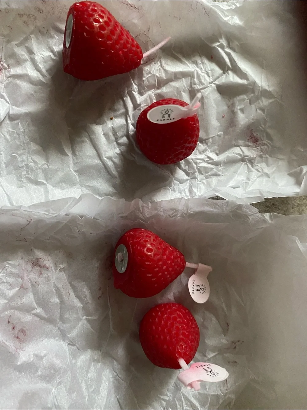 Red Strawberry-Shaped Cake Candles for Parties